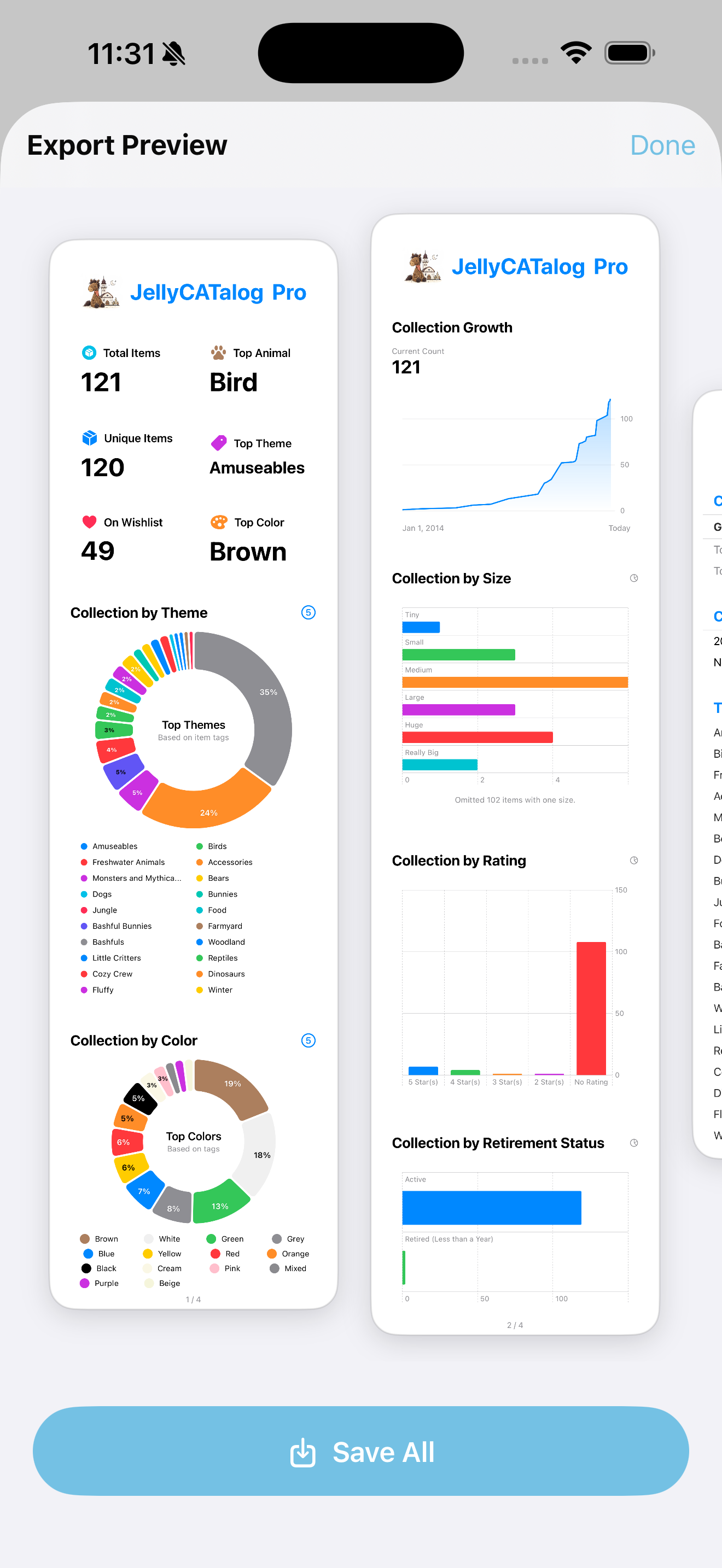 App Insights screen with charts